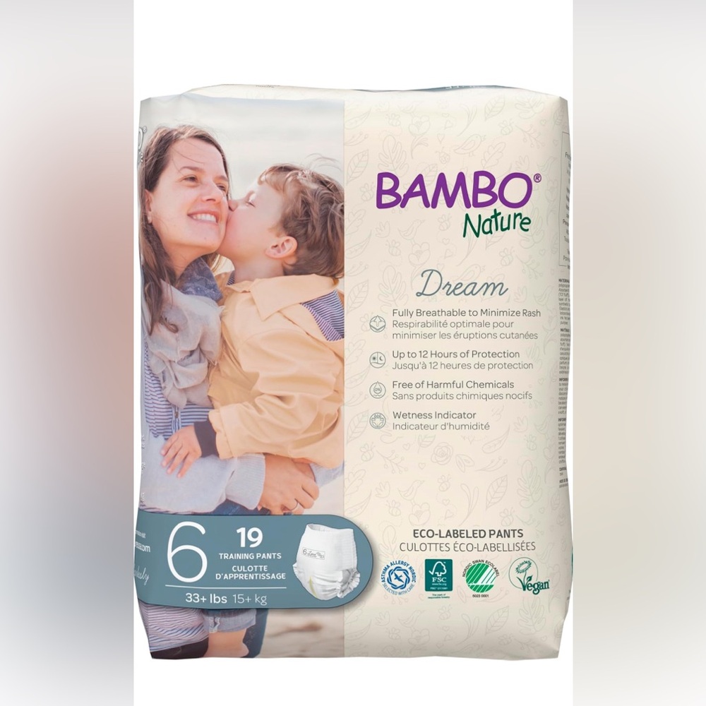 Bamboo training pants size 6 - 95 pieces totally 5 packs per 19 items in pack